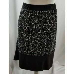 Maurice Skirt Black White - soft light weight Size Large